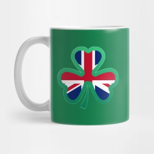 British Flag for st patricks day, Irish Shamrock Mug